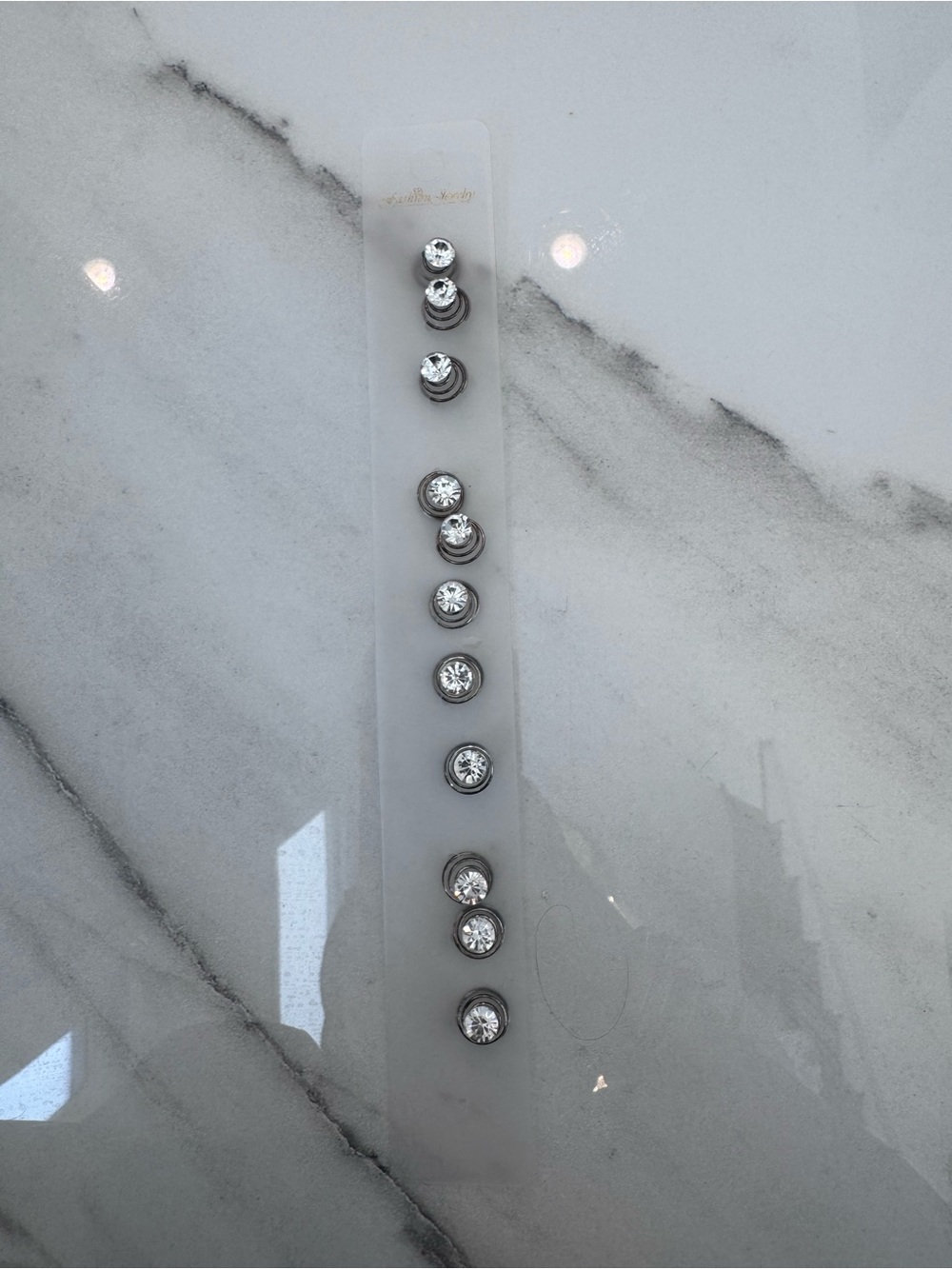 Crystal Accent Wall Hooks - Silver Set